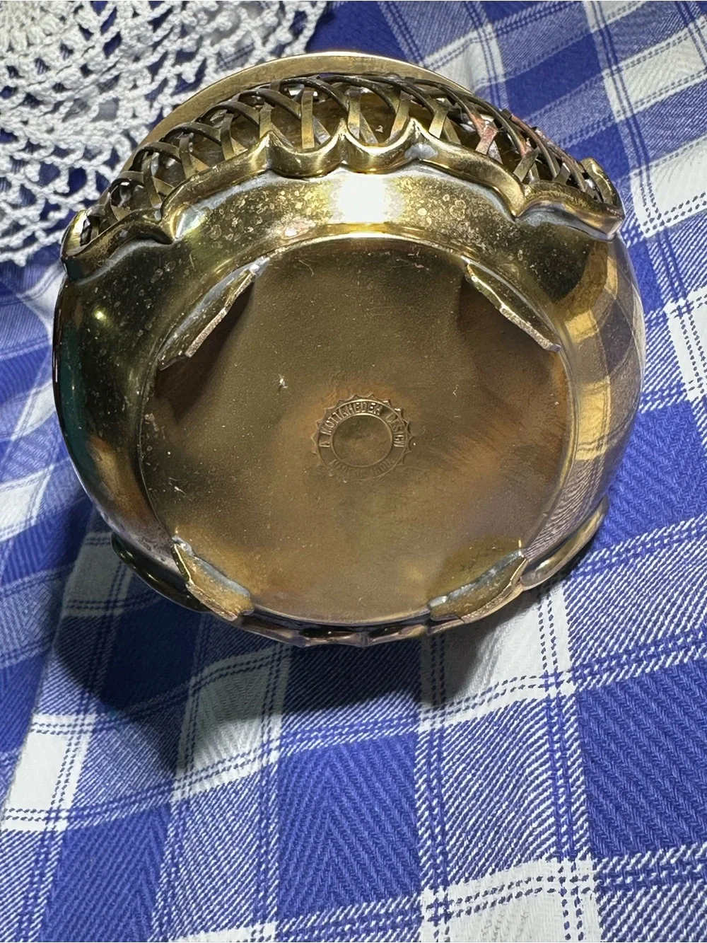 Brass VTG Woven MOTTAHEDEH DESIGN Basket Asian India